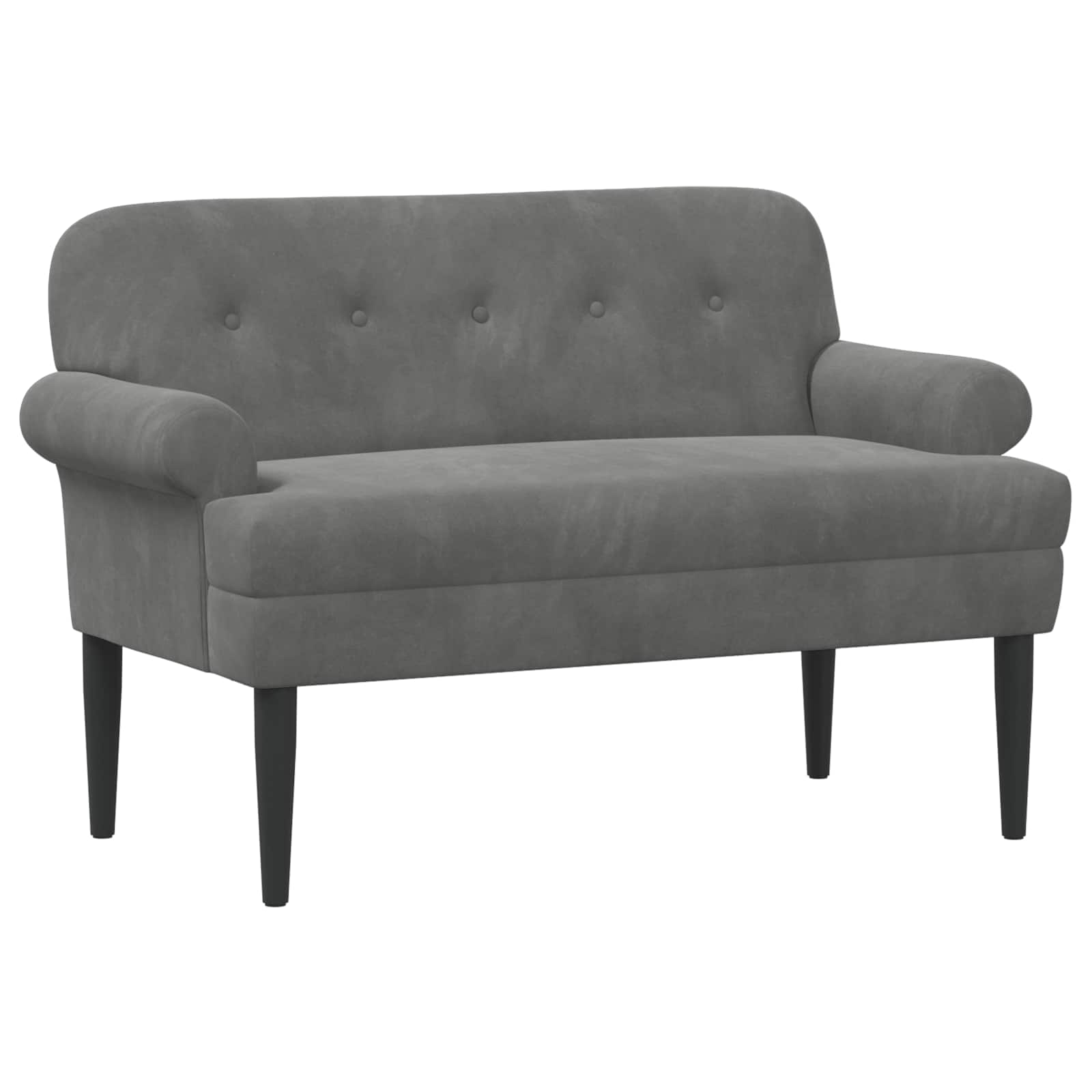 Loveseat con bottoni imbottiti Grigio Scuro 120 x 66 x 78 cm | homemem39
