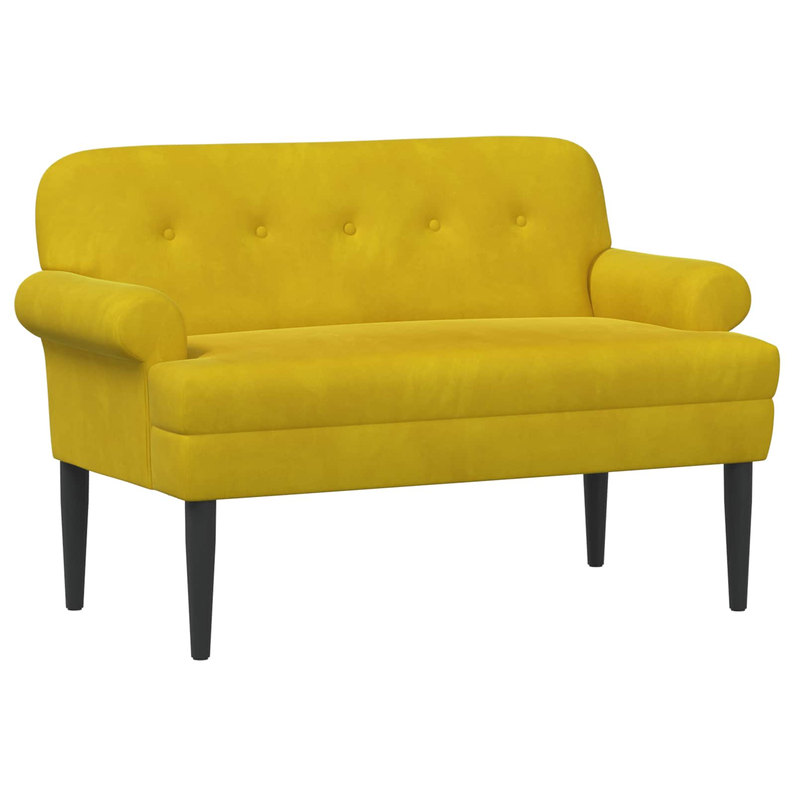Loveseat con bottoni imbottiti Giallo 120 x 66 x 78 cm Velluto | homemem39
