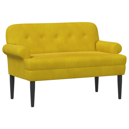 Loveseat con bottoni imbottiti Giallo 120 x 66 x 78 cm Velluto | homemem39