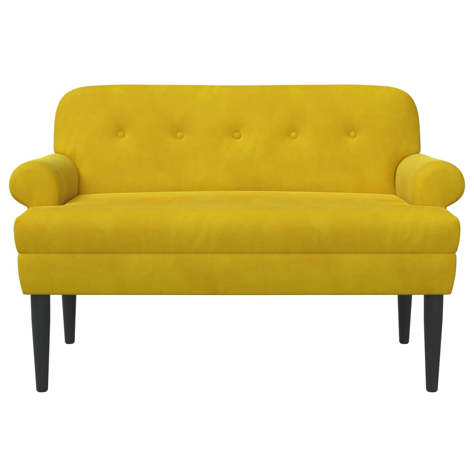 Loveseat con bottoni imbottiti Giallo 120 x 66 x 78 cm Velluto | homemem39