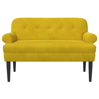 Loveseat con bottoni imbottiti Giallo 120 x 66 x 78 cm Velluto | homemem39