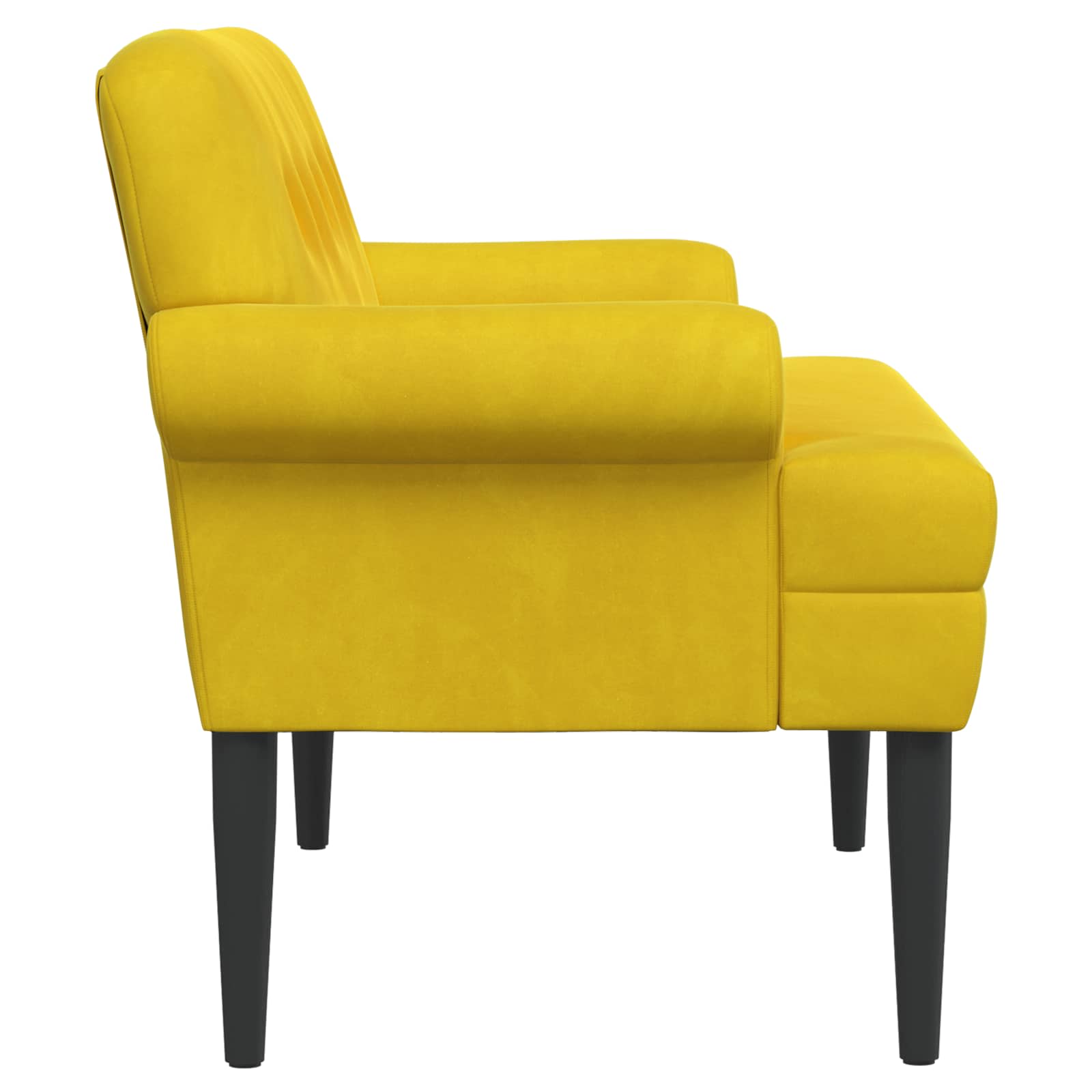 Loveseat con bottoni imbottiti Giallo 120 x 66 x 78 cm Velluto | homemem39