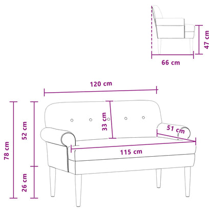 Loveseat con bottoni imbottiti Blu 120 x 66 x 78 cm Velluto | homemem39