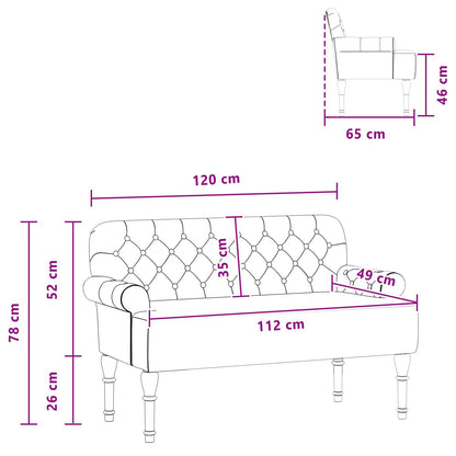 Loveseat con bottoni imbottiti Grigio Chiaro 120 x 65 x 78 cm | homemem39