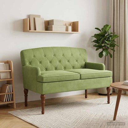 Loveseat con bottoni imbottiti Verde chiaro 111 x 65 x 79 cm | homemem39