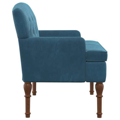 Loveseat con bottoni imbottiti Blu 111 x 65 x 79 cm Velluto | homemem39