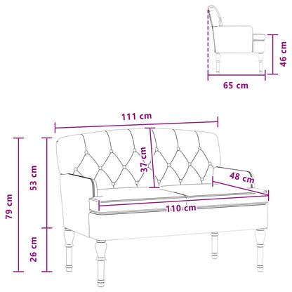Loveseat con bottoni imbottiti Blu 111 x 65 x 79 cm Velluto