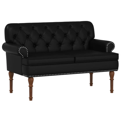 Loveseat con bottoni imbottiti Nero 120 x 65 x 77 cm Similpelle | homemem39