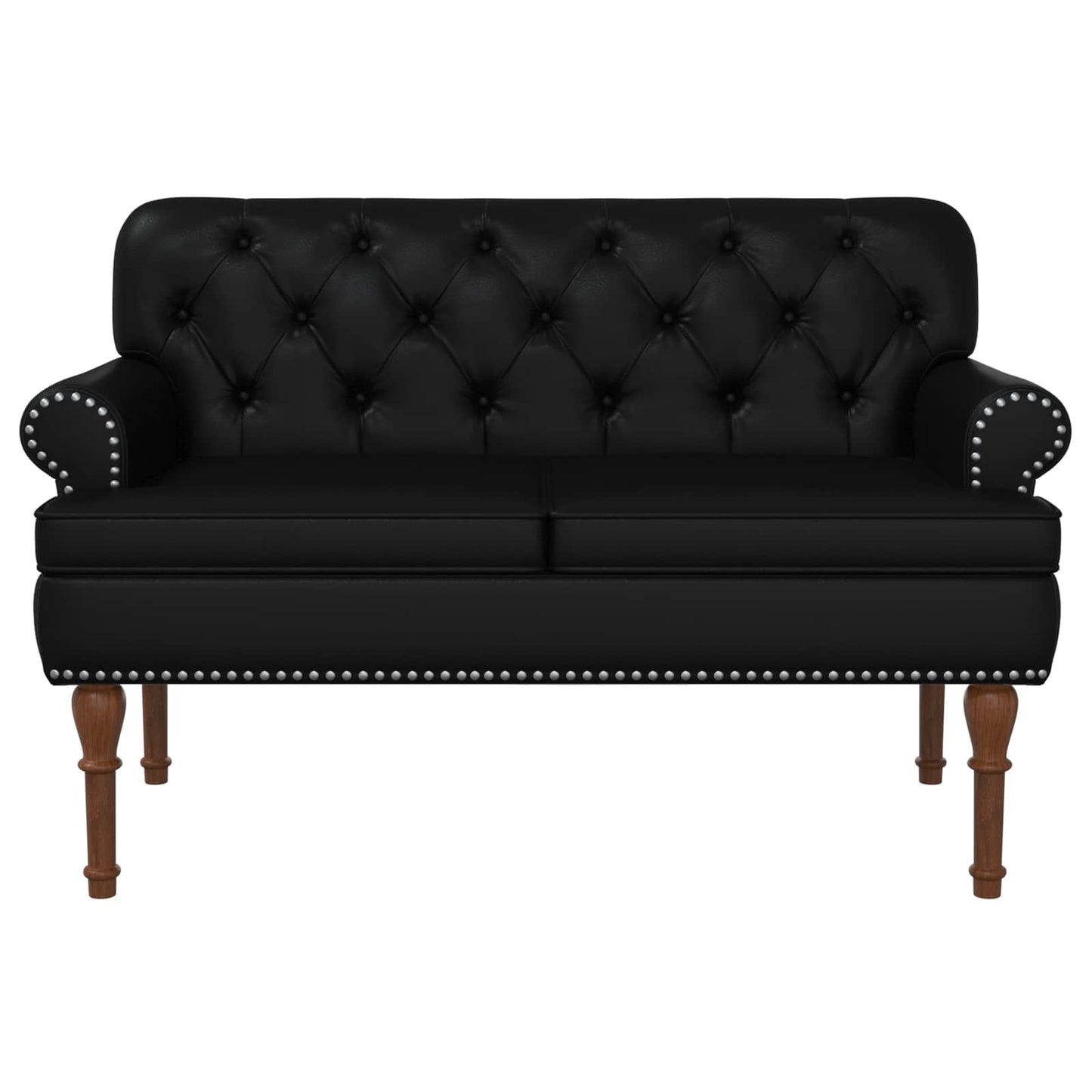 Loveseat con bottoni imbottiti Nero 120 x 65 x 77 cm Similpelle | homemem39