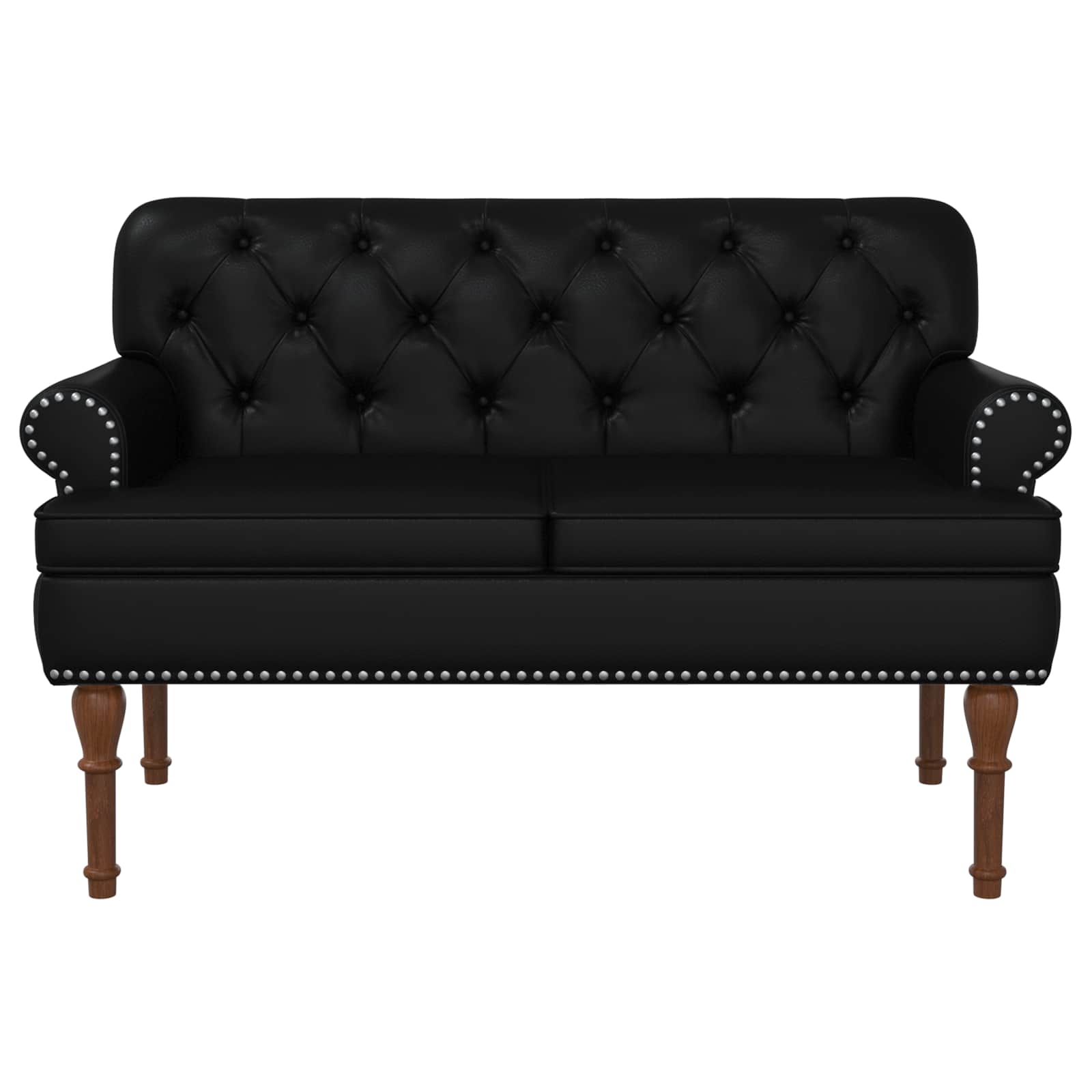 Loveseat con bottoni imbottiti Nero 120 x 65 x 77 cm Similpelle | homemem39