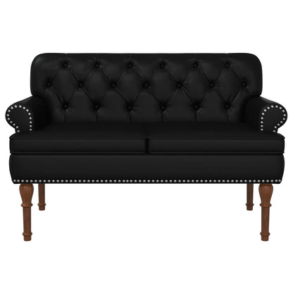 Loveseat con bottoni imbottiti Nero 120 x 65 x 77 cm Similpelle | homemem39