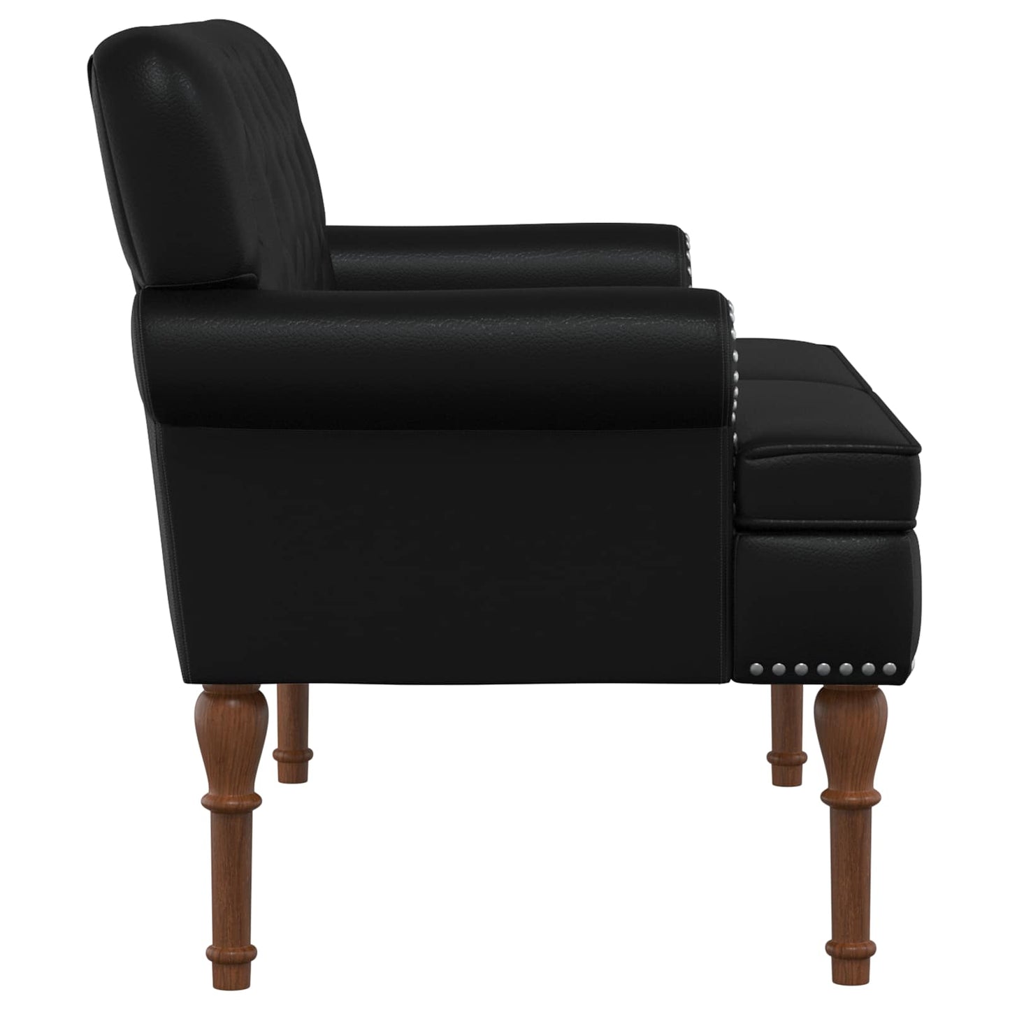 Loveseat con bottoni imbottiti Nero 120 x 65 x 77 cm Similpelle | homemem39