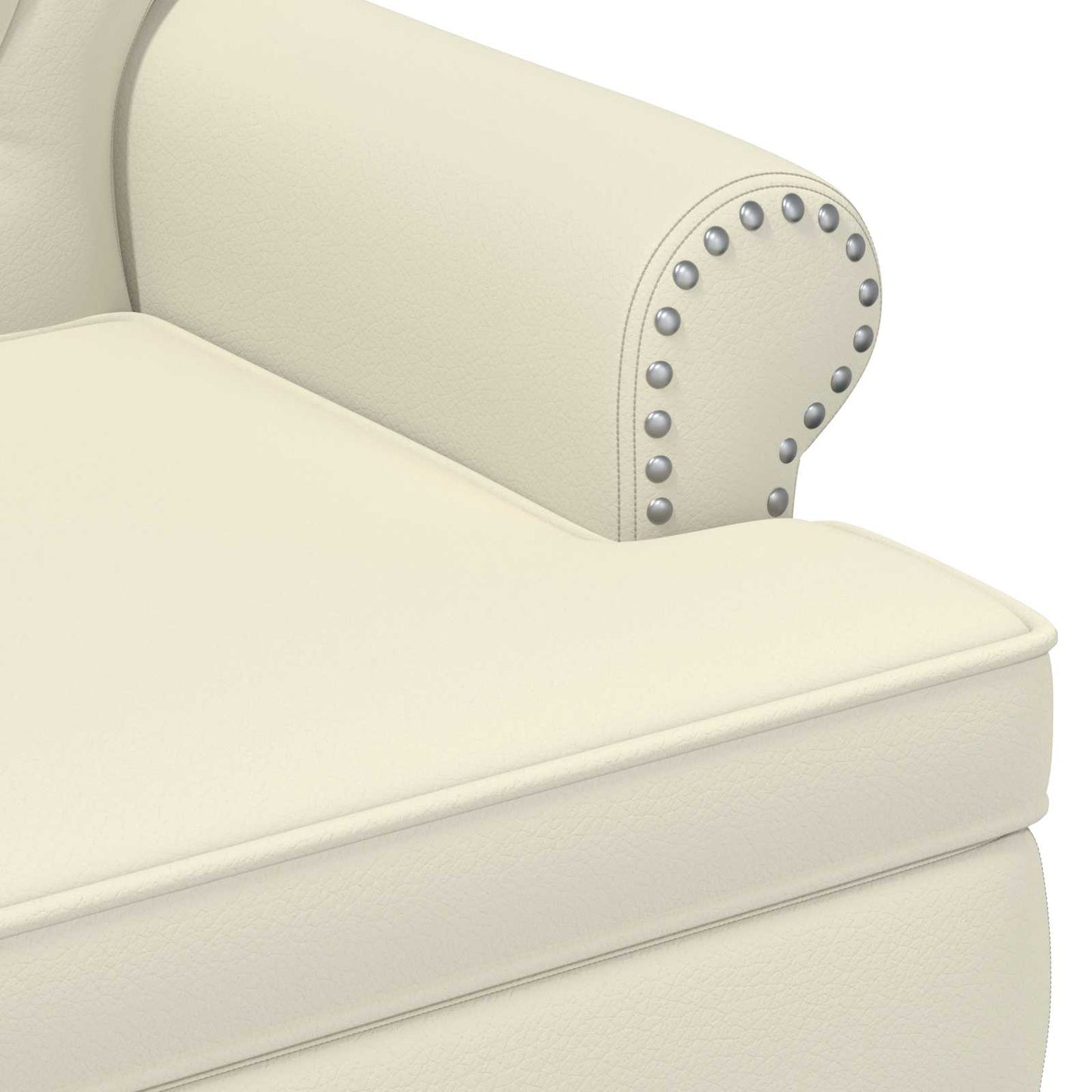 Loveseat con bottoni imbottiti Crema 120 x 65 x 77 cm | homemem39