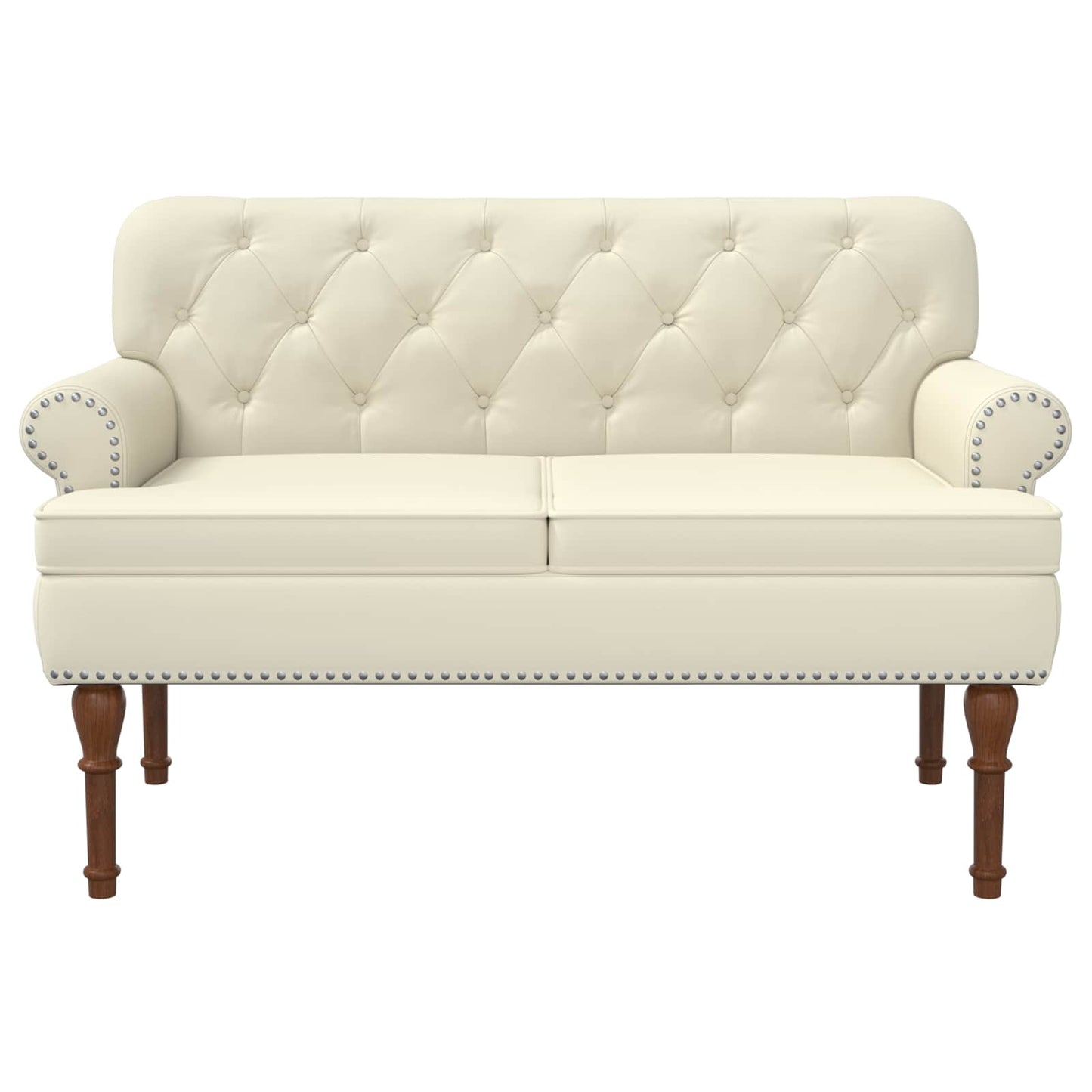 Loveseat con bottoni imbottiti Crema 120 x 65 x 77 cm | homemem39