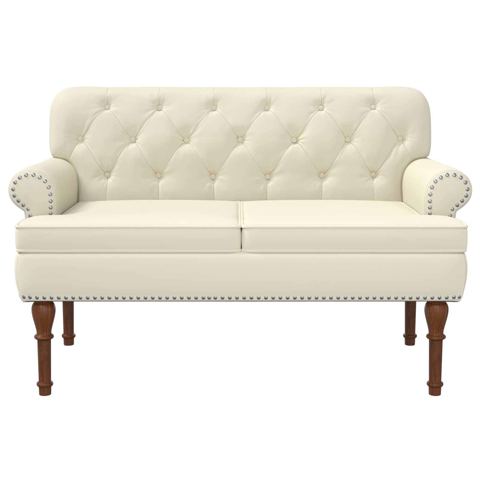 Loveseat con bottoni imbottiti Crema 120 x 65 x 77 cm | homemem39