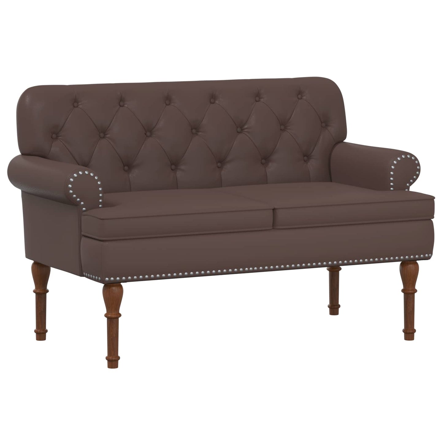 Loveseat con bottoni imbottiti Marrone 120 x 65 x 77 cm