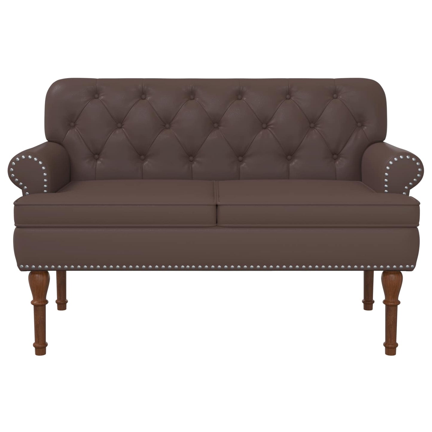 Loveseat con bottoni imbottiti Marrone 120 x 65 x 77 cm | homemem39