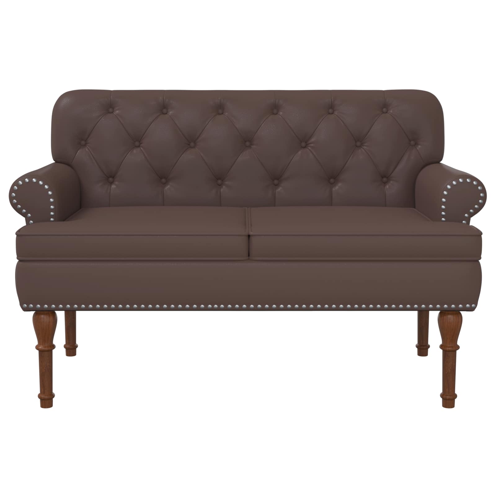 Loveseat con bottoni imbottiti Marrone 120 x 65 x 77 cm | homemem39