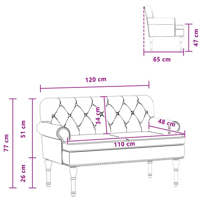 Loveseat con bottoni imbottiti Marrone 120 x 65 x 77 cm | homemem39