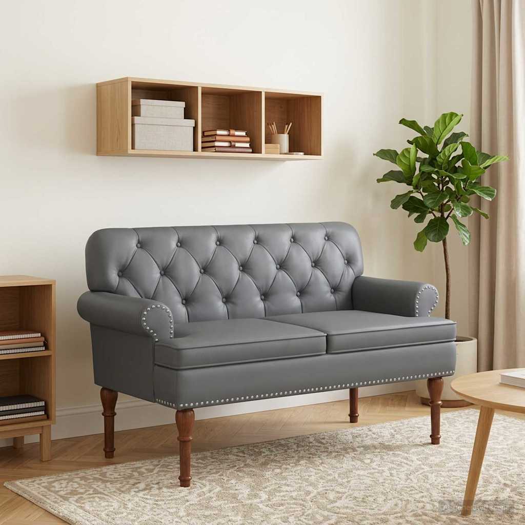Loveseat con bottoni imbottiti Grigio 120 x 65 x 77 cm