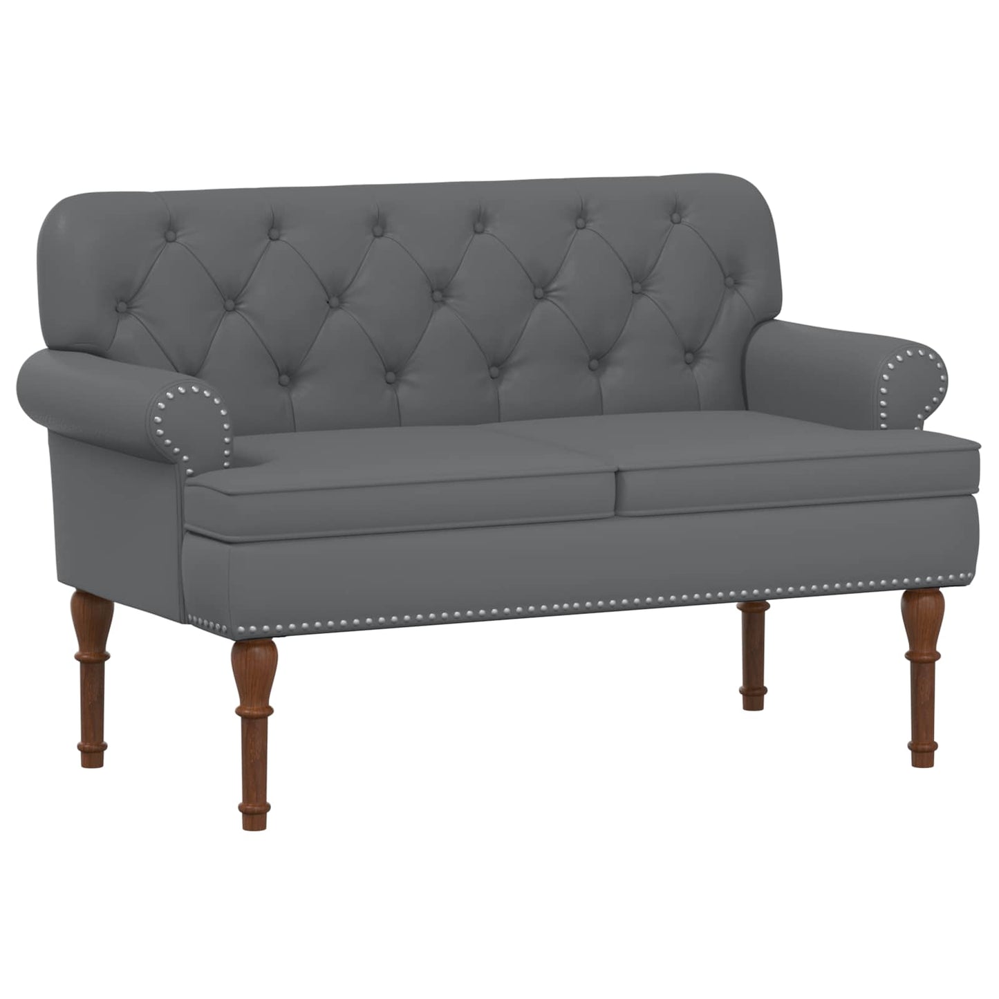 Loveseat con bottoni imbottiti Grigio 120 x 65 x 77 cm