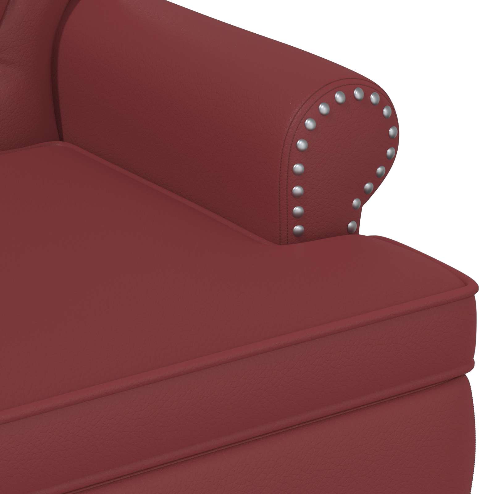 Loveseat con bottoni imbottiti Rosso Vino 120 x 65 x 77 cm | homemem39