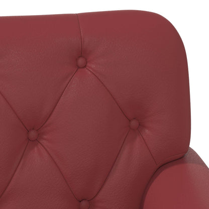 Loveseat con bottoni imbottiti Rosso Vino 120 x 65 x 77 cm | homemem39