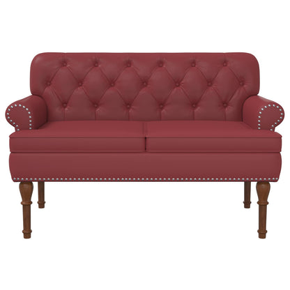 Loveseat con bottoni imbottiti Rosso Vino 120 x 65 x 77 cm | homemem39