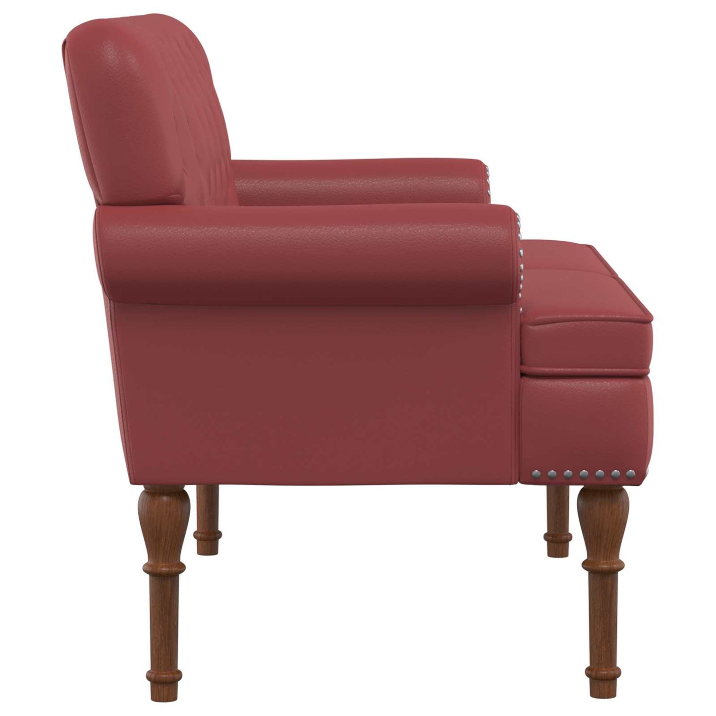 Loveseat con bottoni imbottiti Rosso Vino 120 x 65 x 77 cm | homemem39
