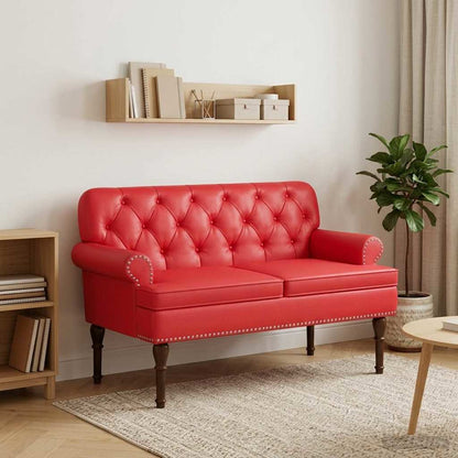 Loveseat con bottoni imbottiti Rosso 120 x 65 x 77 cm | homemem39