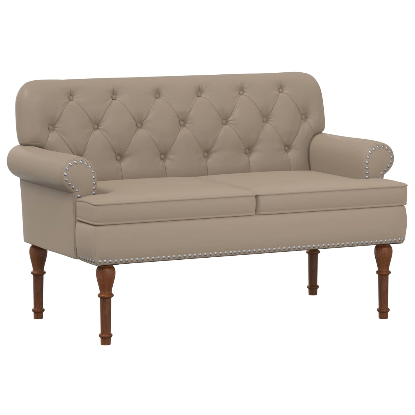 Loveseat con bottoni imbottiti Cappuccino 120 x 65 x 77 cm