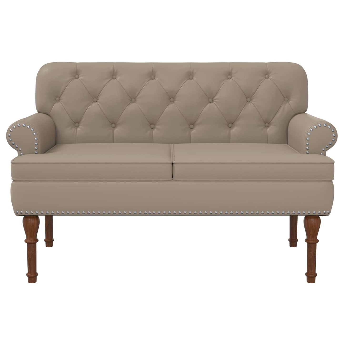 Loveseat con bottoni imbottiti Cappuccino 120 x 65 x 77 cm | homemem39