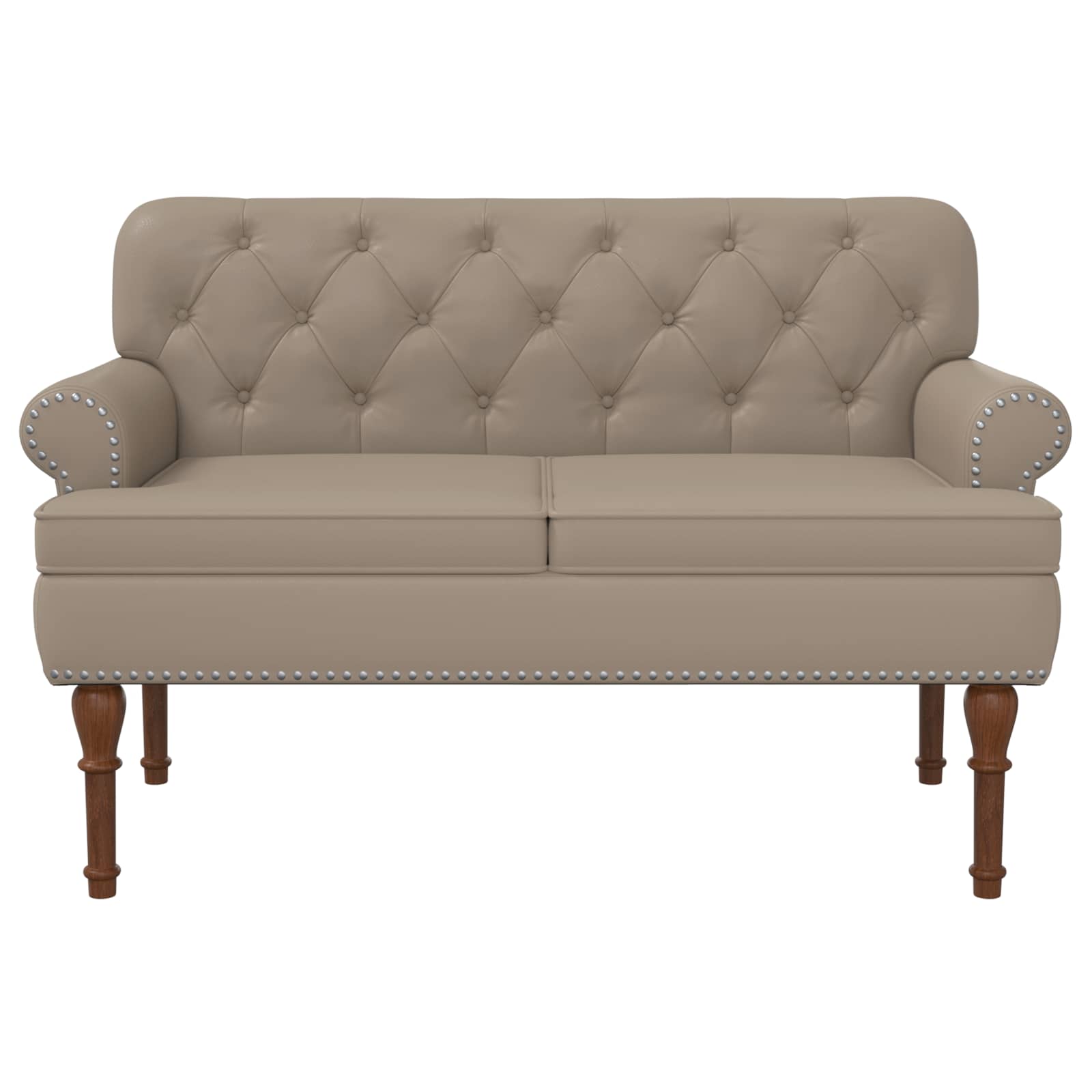 Loveseat con bottoni imbottiti Cappuccino 120 x 65 x 77 cm | homemem39
