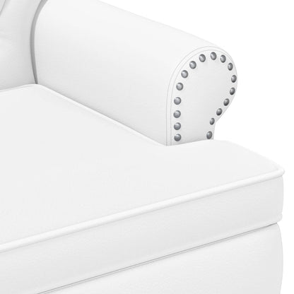Loveseat con bottoni imbottiti Bianco 120 x 65 x 77 cm | homemem39