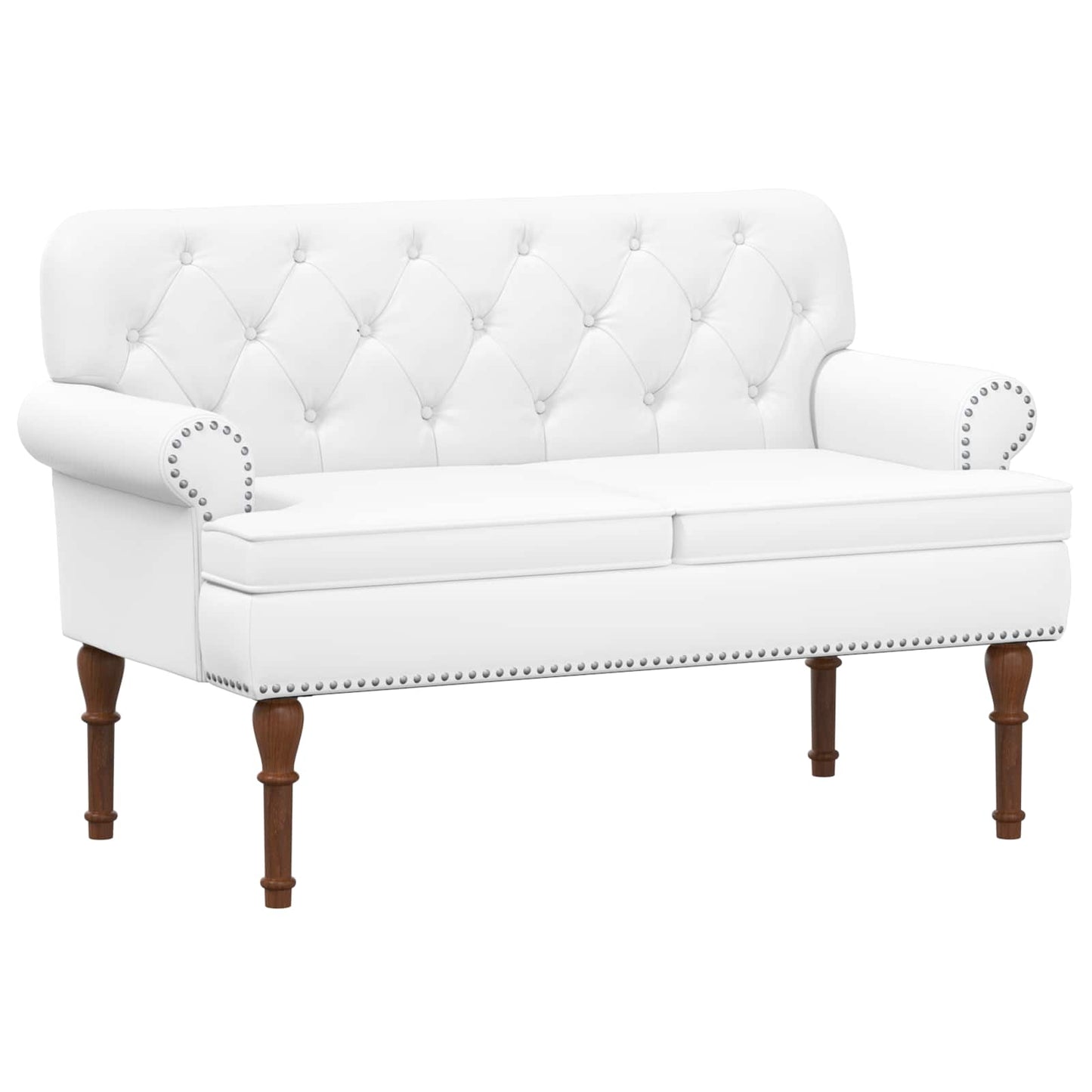 Loveseat con bottoni imbottiti Bianco 120 x 65 x 77 cm | homemem39