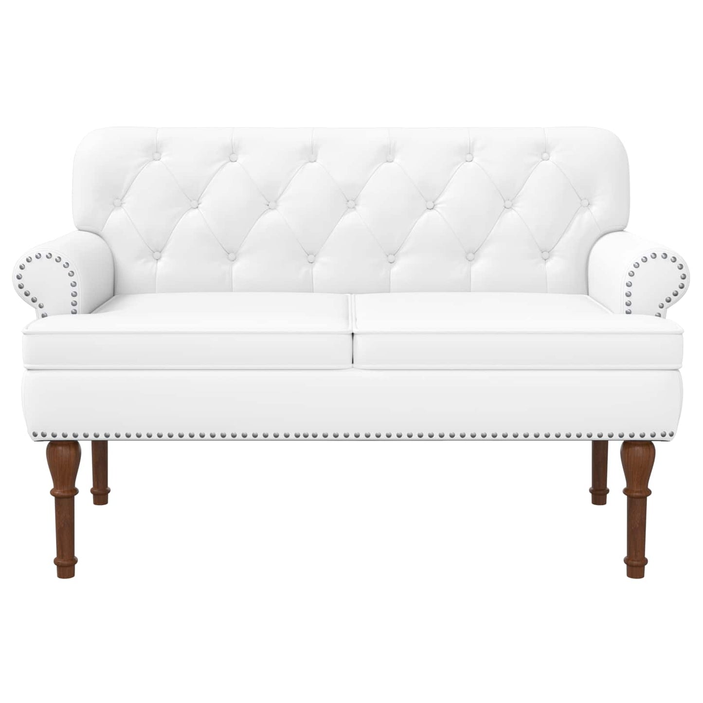 Loveseat con bottoni imbottiti Bianco 120 x 65 x 77 cm | homemem39