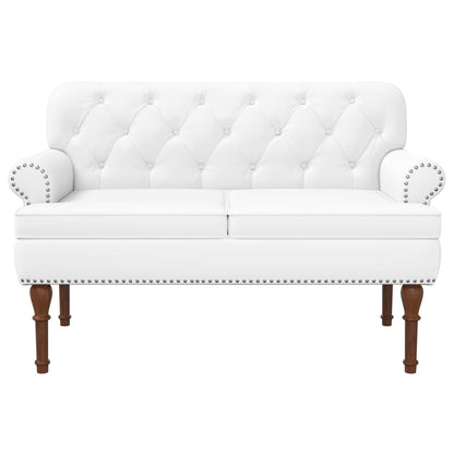 Loveseat con bottoni imbottiti Bianco 120 x 65 x 77 cm | homemem39