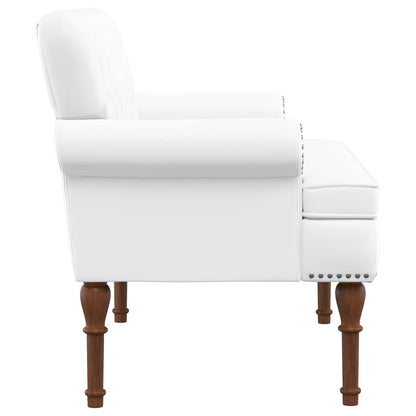 Loveseat con bottoni imbottiti Bianco 120 x 65 x 77 cm | homemem39