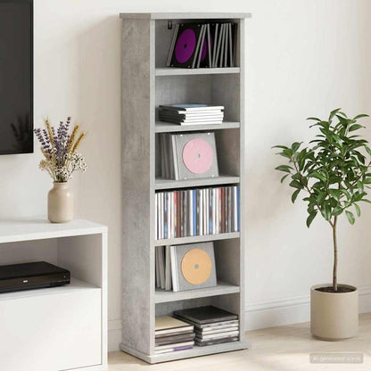 Mobile per CD Grigio Cemento 60 x 17 x 92 cm