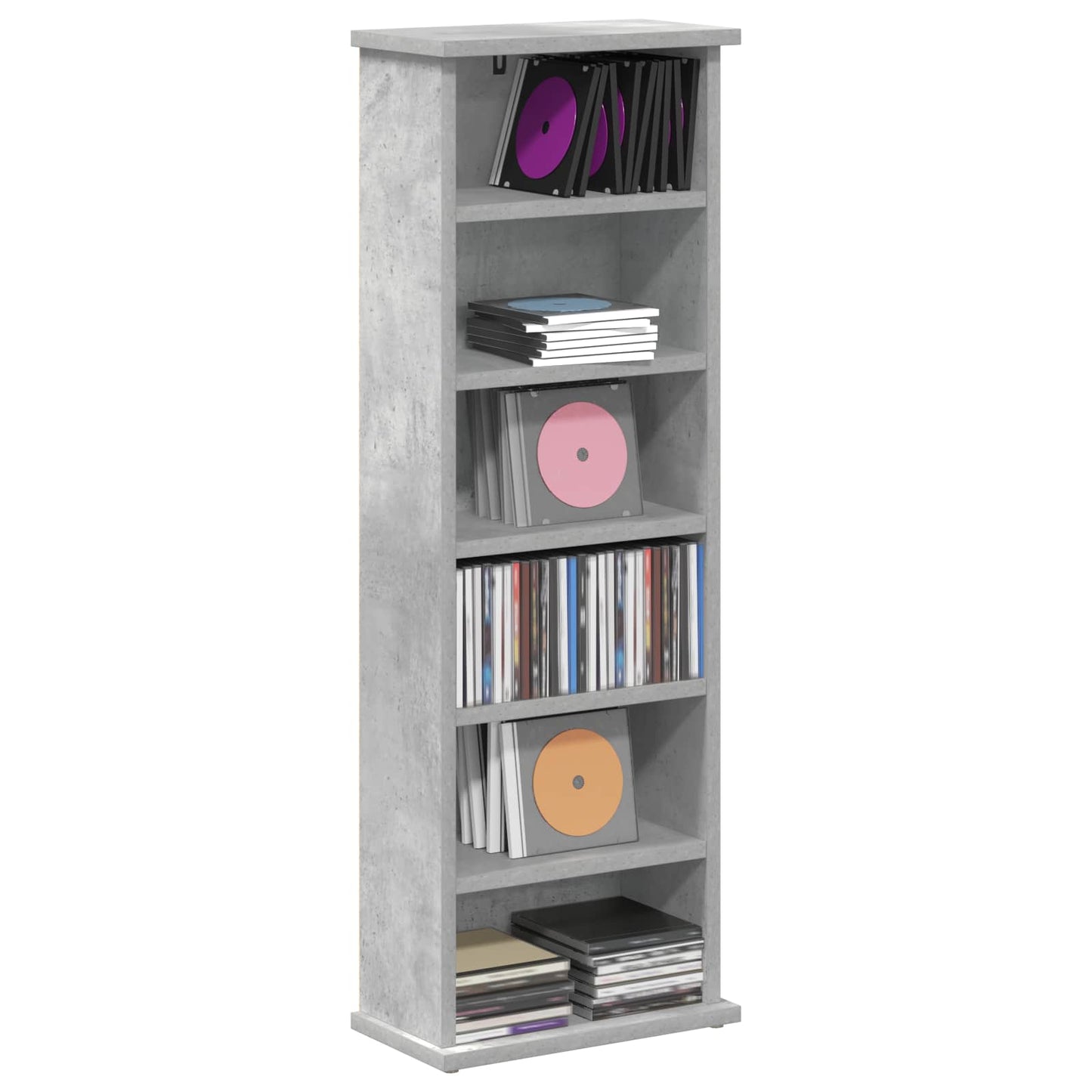 Mobile per CD Grigio Cemento 60 x 17 x 92 cm