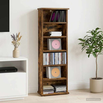 Mobile per CD Rovere Fumo 60 x 17 x 92 cm Legno ingegnerizzato | homemem39