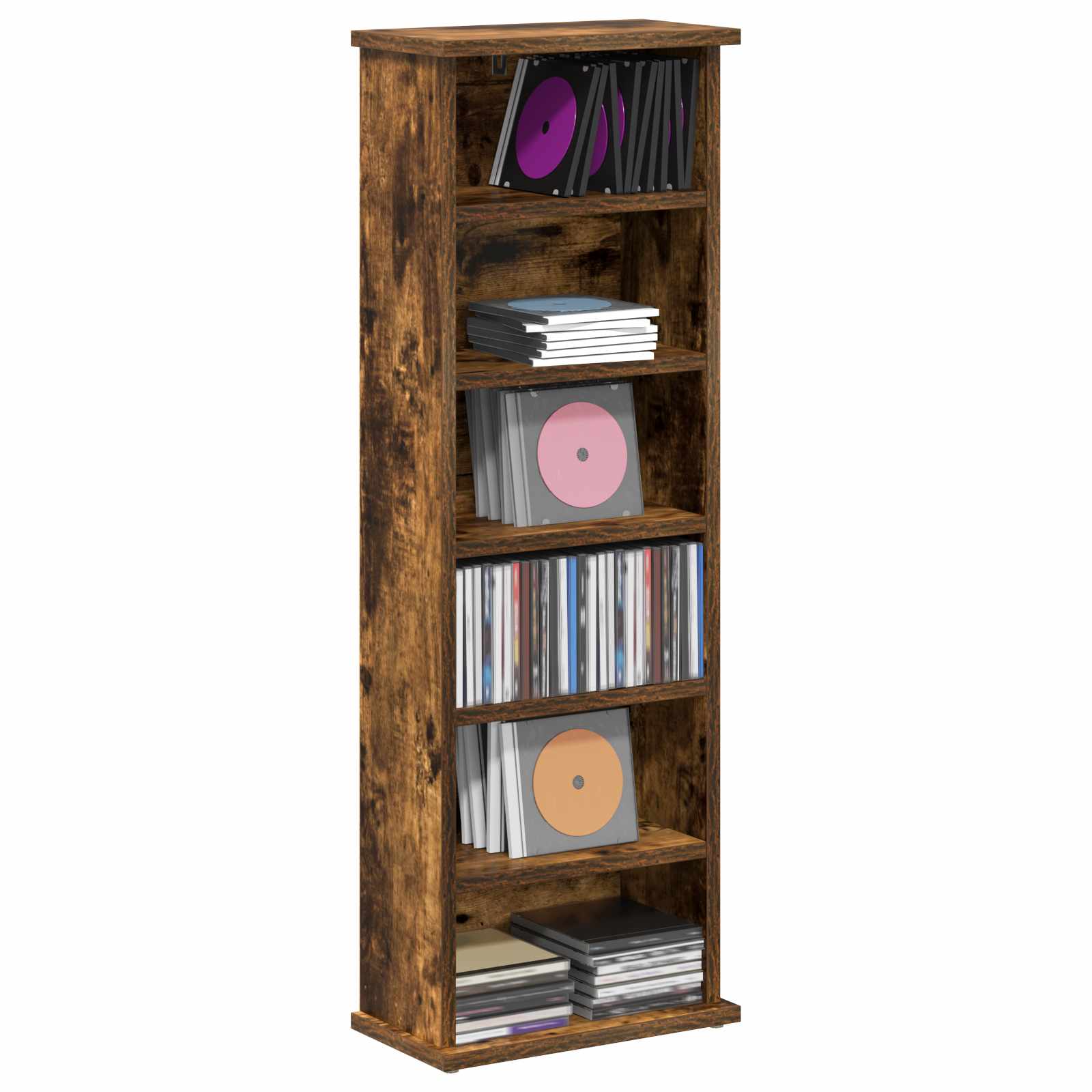 Mobile per CD Rovere Fumo 60 x 17 x 92 cm Legno ingegnerizzato | homemem39