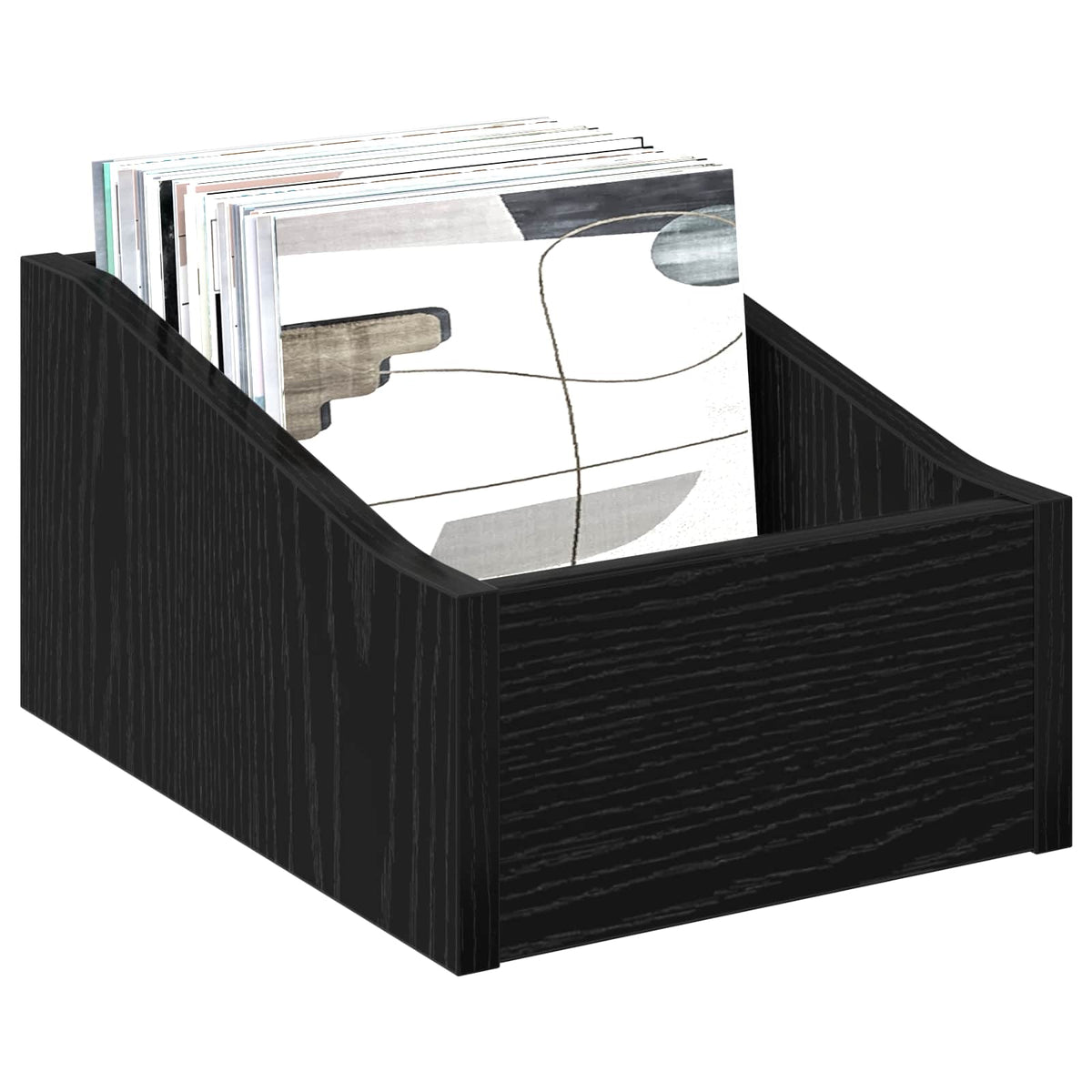 Scatola per dischi LP Rovere Nero 23 x 33 x 16 cm