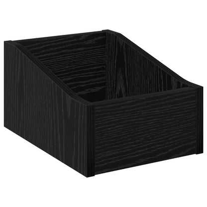 Scatola per dischi LP 2 pz Rovere Nero 23 x 33 x 16 cm