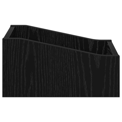 Scatola per dischi LP 2 pz Rovere Nero 23 x 33 x 16 cm