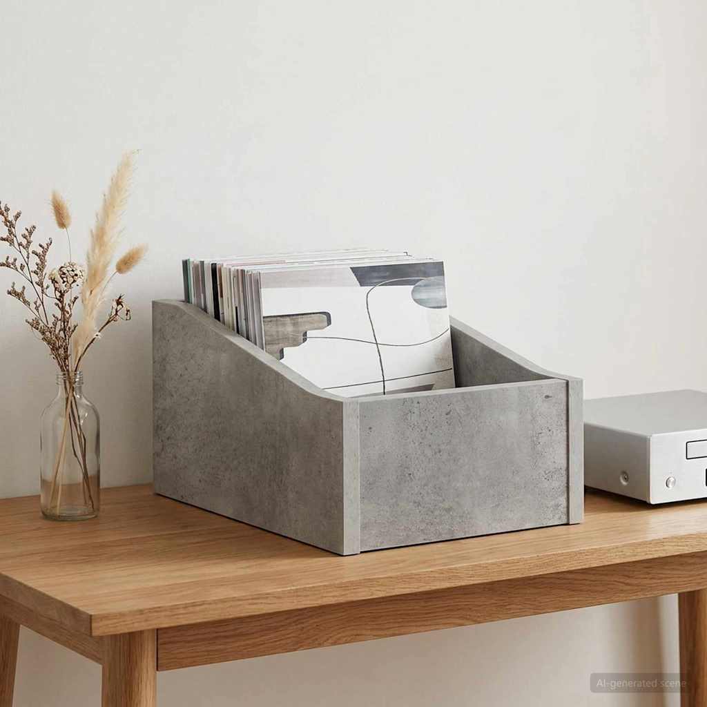 Scatola per dischi LP Grigio Cemento 23 x 33 x 16 cm