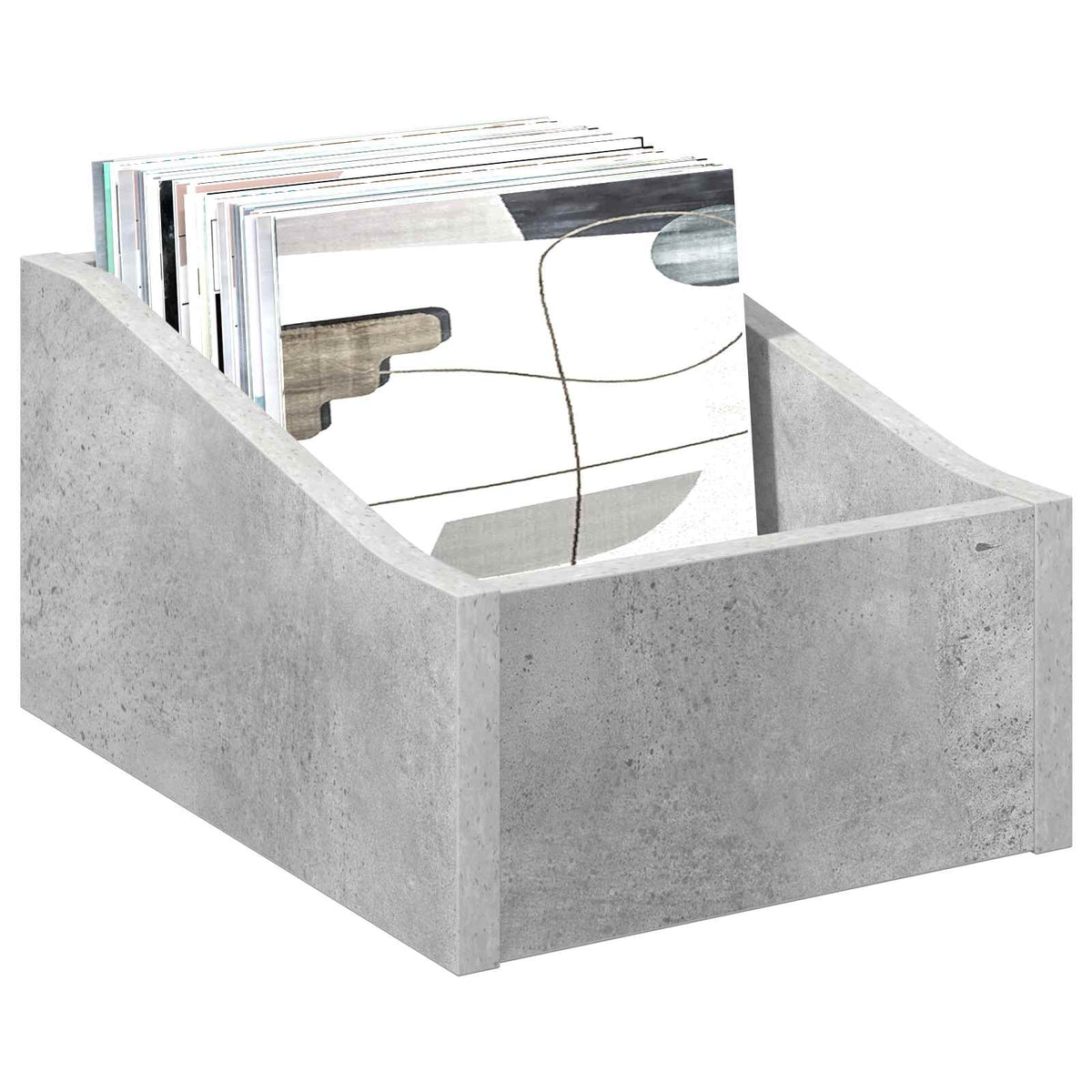 Scatola per dischi LP Grigio Cemento 23 x 33 x 16 cm | homemem39