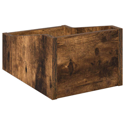 Scatola per dischi LP 2 pz Rovere Fumo 23 x 33 x 16 cm | homemem39