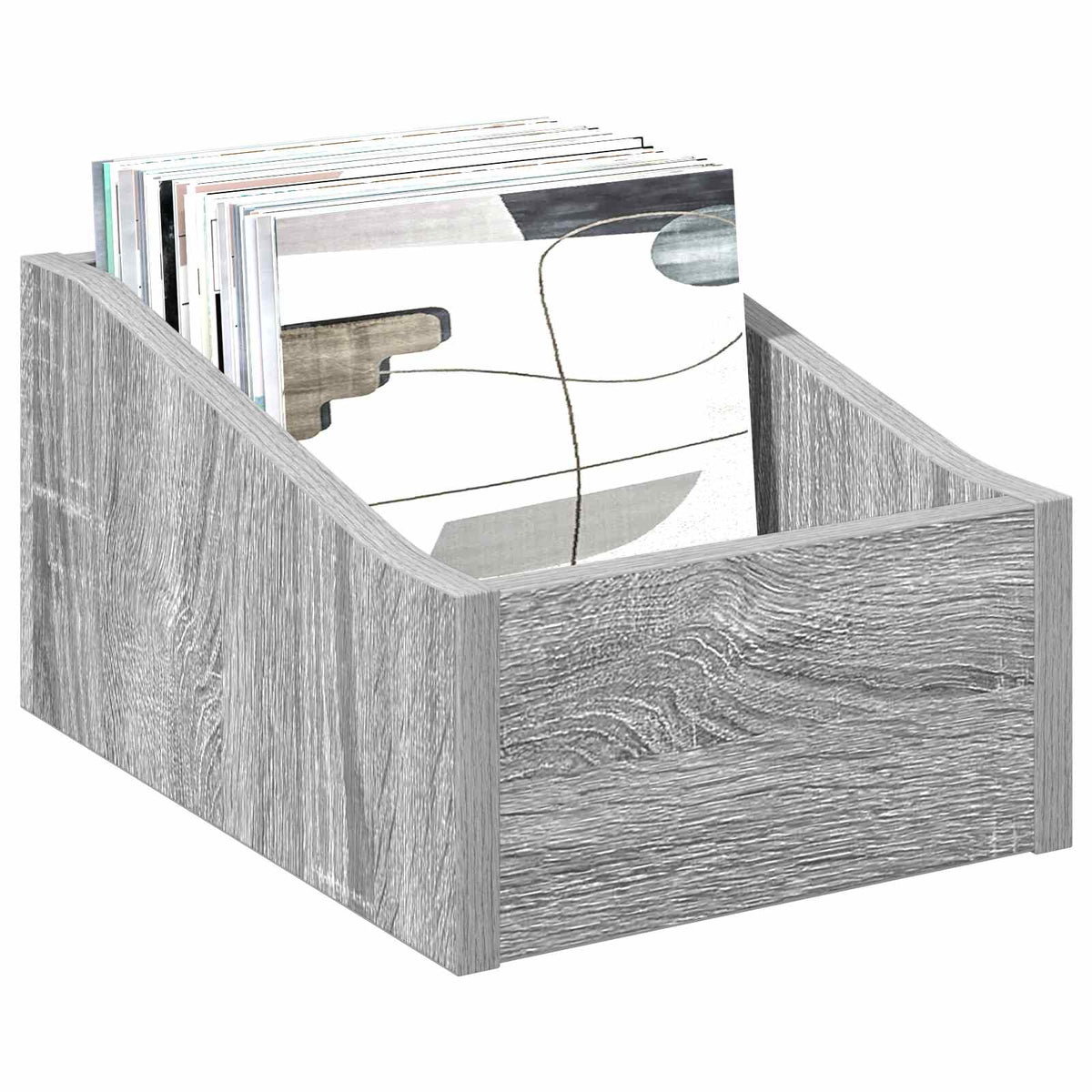 Scatola per dischi LP 2 pz Sonoma grigio 23 x 33 x 16 cm | homemem39