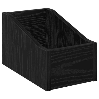 Scatola per dischi LP 2 pz Rovere Nero 18 x 32 x 18 cm